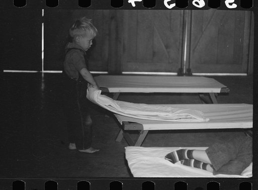 Untitled photo, possibly related to: Sleepy child, nursery school, FSA (Farm Security Administration) camp, Sinton, Texas