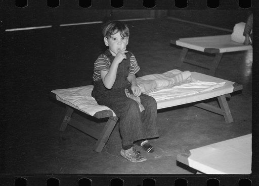 Untitled photo, possibly related to: Sleepy child, nursery school, FSA (Farm Security Administration) camp, Sinton, Texas