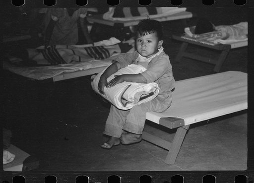 Sleepy children, nursery school, FSA (Farm Security Administration) camp, Sinton, Texas