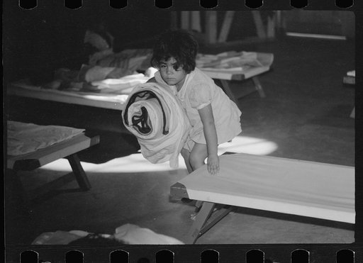 Sleepy children, nursery school, FSA (Farm Security Administration) camp, Sinton, Texas
