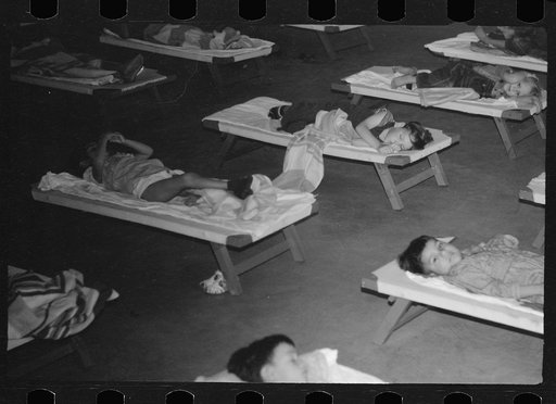 Untitled photo, possibly related to: Sleepy children, nursery school, FSA (Farm Security Administration) camp, Sinton, Texas