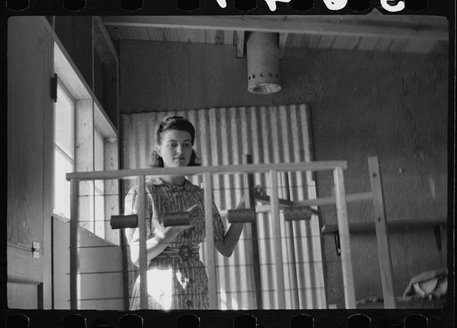 Untitled photo, possibly related to: Weaving shop, FSA (Farm Security Administration) camp, Sinton, Texas