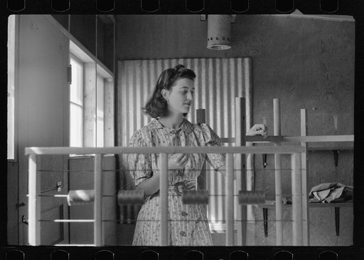 Weaving shop, FSA (Farm Security Administration) camp, Sinton, Texas