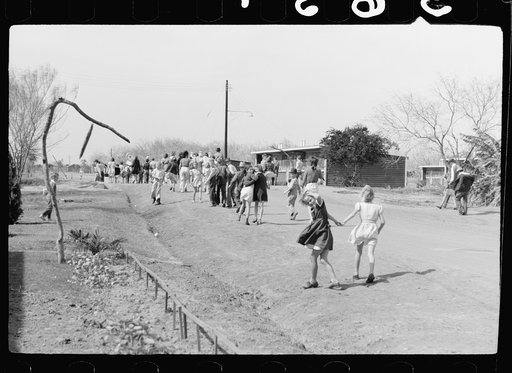 Untitled photo, possibly related to: Noonday recess, elementary school, FSA (Farm Security Administration) camp, Weslaco, Texas