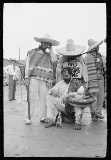 Untitled photo, possibly related to: Bandidos. Local businessmen playact as drunken Mexicans, Brownsville, Texas, Charro Days