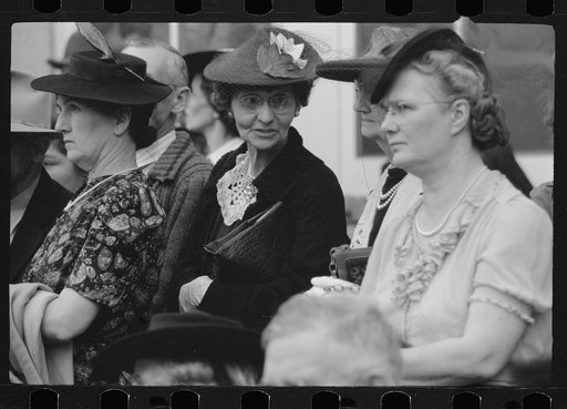 Tourists watch costume show, Charro Days, Brownsville, Texas