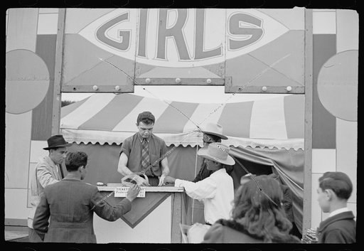 Untitled photo, possibly related to: Ticket sellers, carnival, Brownsville, Texas