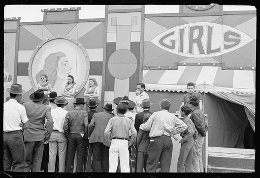 Untitled photo, possibly related to: Girlie show, carnival, Brownsville, Texas