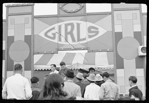 Untitled photo, possibly related to: Girlie show, carnival, Brownsville, Texas