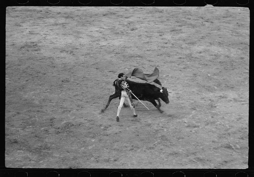 Capework during a bullfight, Matamoros, Mexico