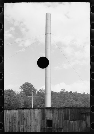 Untitled photo, possibly related to: Roof and chimney of sawmill, Garrett County, Maryland