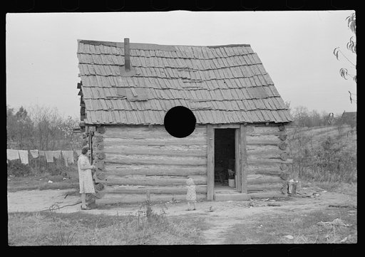 Untitled photo, possibly related to: Home of a family of ten that has been on relief for eighteen months, Brown County, Indiana