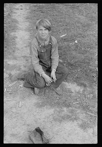 One of eight children whose family has been on relief for eighteen months, Brown County, Indiana