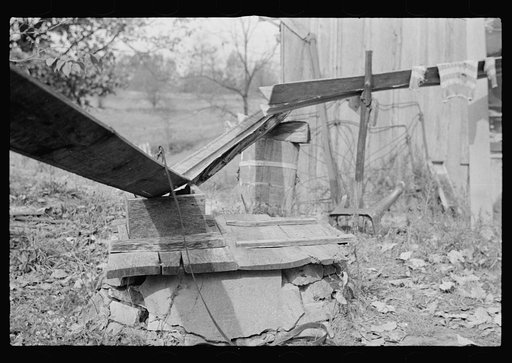 Untitled photo, possibly related to: Cistern arrangement for catching water on the property of a prospective client, Brown County, Indiana