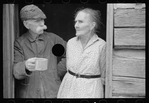 Untitled photo, possibly related to: Wife of a prospective client, Brown County, Indiana. Husband and wife will be resettled on new land when their property has been purchased by the government