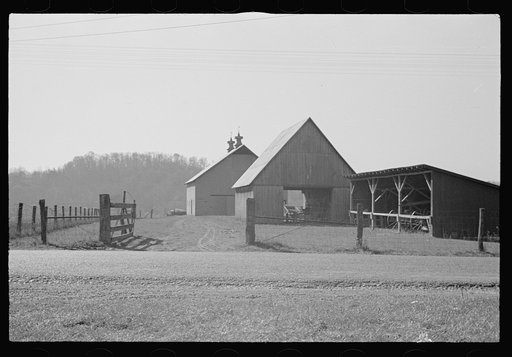 Farm buildings of a well-to-do farmer on the outskirts of Nashville, Brown County, Indiana