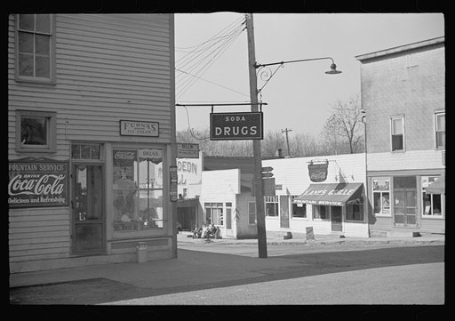 Drug store and corner view of Nashville, Brown County, Indiana