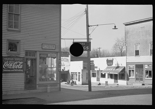 Untitled photo, possibly related to: Drug store and corner view of Nashville, Brown County, Indiana