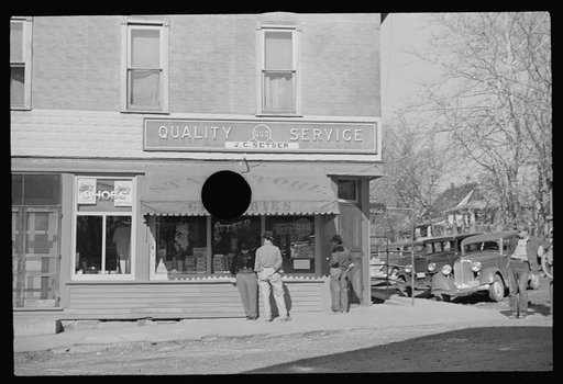 Untitled photo, possibly related to: Gasoline station, Brown County, Indiana