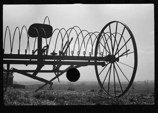 Untitled photo, possibly related to: Hayrake on farm near the Greenhills Project, Cincinnati, Ohio