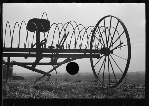 Untitled photo, possibly related to: Hayrake on farm near the Greenhills Project, Cincinnati, Ohio