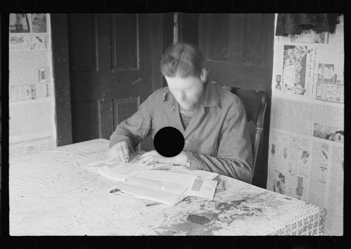Untitled photo, possibly related to: Rehabilitation client worrying over his accounts, Jackson County, Ohio
