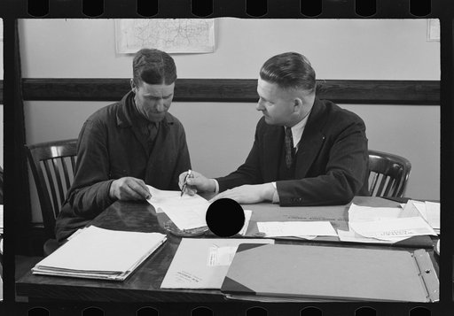 Untitled photo, possibly related to: Rehabilitation client worrying over his accounts, Jackson County, Ohio