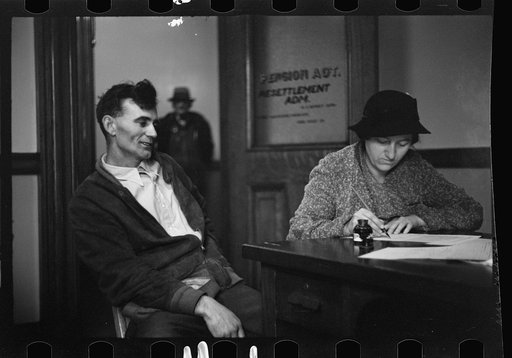 Untitled photo, possibly related to: Rehabilitation client worrying over his accounts, Jackson County, Ohio