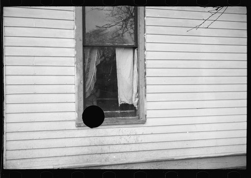 Untitled photo, possibly related to: Children's art work in window of school, Jackson, Ohio
