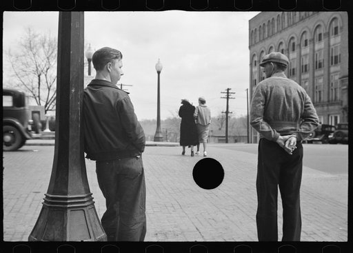 Untitled photo, possibly related to: Street scene, Sunday afternoon, Jackson, Ohio