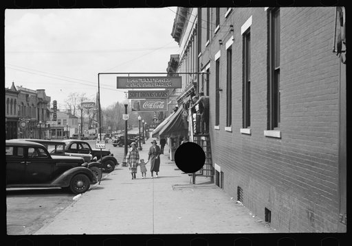 Untitled photo, possibly related to: Street scene, Sunday afternoon, Jackson, Ohio