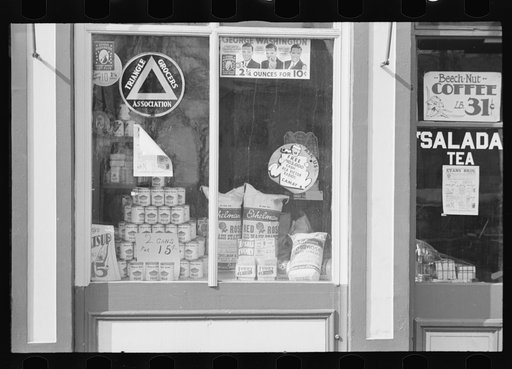 Grocery window, Jackson City, Ohio