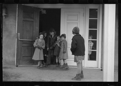 Untitled photo, possibly related to: Grade school children in period of free activity at Reedsville, West Virginia