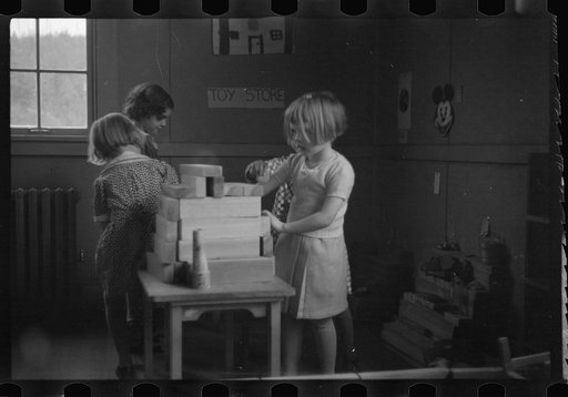 Untitled photo, possibly related to: Grade school children in period of free activity at Reedsville, West Virginia