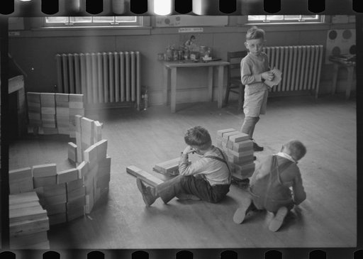 Grade school children in period of free activity at Reedsville, West Virginia