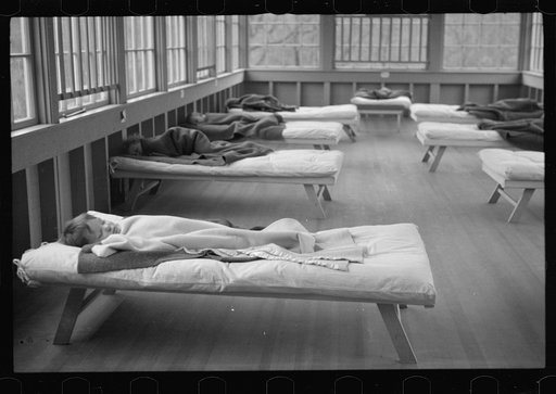 Untitled photo, possibly related to: Reedsville, West Virginia. The Arthurdale subsistence homesteads project of the U.S. Resettlement Administration. Children sleeping in the nursery school