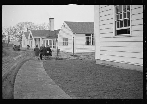 Children leaving grade school at Reedsville, West Virginia