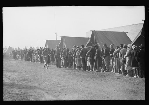 Mess line at the camp at Forrest City, Arkansas