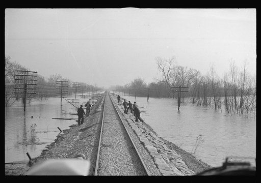 View taken from train en route to Forrest City, Arkansas from Memphis, Tennessee during the flood