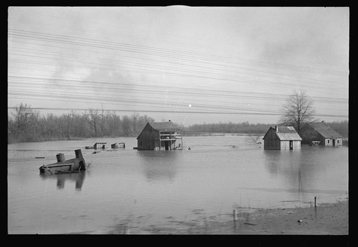 View taken from train en route to Forrest City, Arkansas from Memphis, Tennessee during the flood