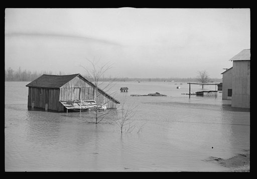 View taken from train en route to Forrest City, Arkansas from Memphis, Tennessee during the flood