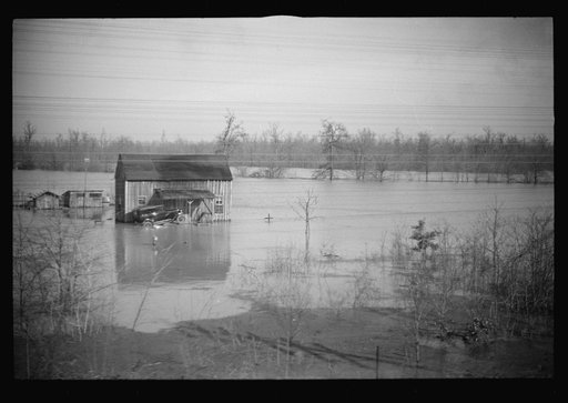View taken from train en route to Forrest City, Arkansas from Memphis, Tennessee during the flood
