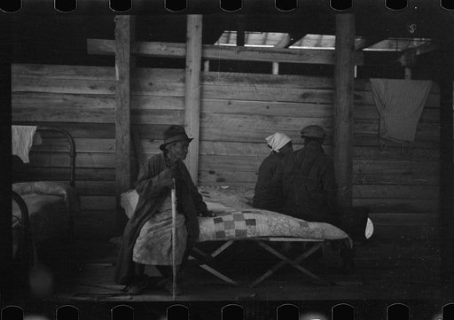 Interior of cotton compress at Forrest City, Arkansas where sick Negro flood refugees are housed