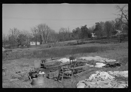 Household goods and personal effects rescued from the path of the flood and brought to the camp at Forrest City, Arkansas