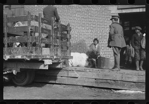 Awaiting registration in the camp for Negro flood refugees at Forrest City, Arkansas