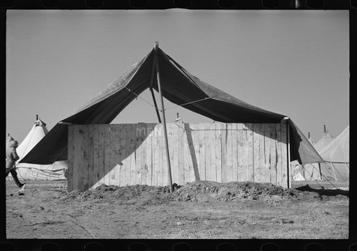 Untitled photo, possibly related to: A street of tents in the camp for flood refugees of Forrest City, Arkansas