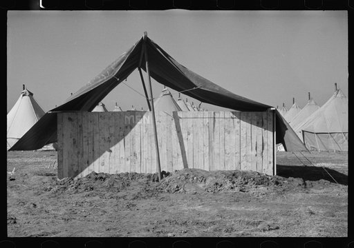 Untitled photo, possibly related to: A street of tents in the camp for flood refugees of Forrest City, Arkansas