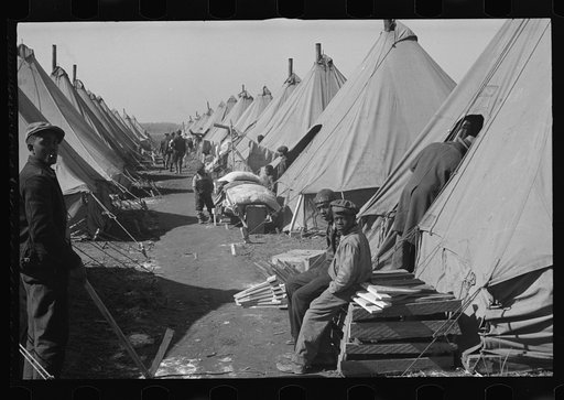 A street of tents in the camp for flood refugees at Forrest City, Arkansas