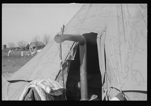 Untitled photo, possibly related to: A street of tents in the camp for flood refugees of Forrest City, Arkansas