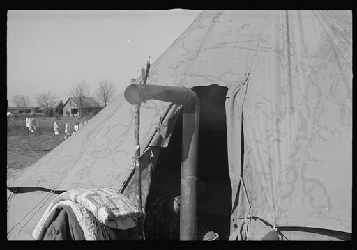 Untitled photo, possibly related to: A street of tents in the camp for flood refugees of Forrest City, Arkansas